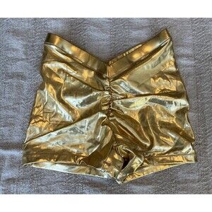 XS Skims Metallic Swim V Waist Short Gold SO-SHO-2805